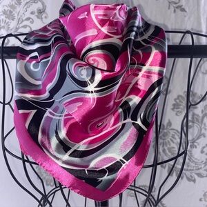 vintage Scarf Square pink and Black boho